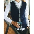 thumbnail image 5 of Toptie Men's Sweater Cardigan Vest Slim Fit Stylish Button Down Knitted-Navy-L, 5 of 8