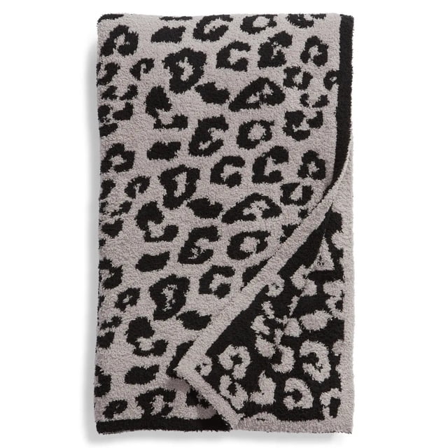 Manta de leopardo de media lana Manta de lana Manta de leopardo de punto Manta de jacquard de vellón Manta para la siesta en el sofá