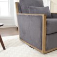 thumbnail image 6 of Corduroy Swivel Barrel Chair, Comfy Accent Chair with Plump Pillow, Upholstered Leisure ArmChair Sofa Chair for Living Room/Bedroom/Reading, Dark Gray, 6 of 8