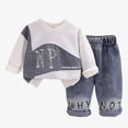 thumbnail image 5 of CAUYDY 3 6 9 12 18 Months Baby Boys Fall Winter Clothes 2T 3T 4T 5T Toddler Long Sleeve Sweatshirt Pants 2Pcs Cute Set Newborn Picture Outfits Grey for Sizes 4-5 Years, 5 of 9