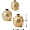 thumbnail image 5 of Serene Spaces Living Set of 4 Gold Floral Ball Bud Vase, Stylish Flower Vases for Centerpieces at Weddings, Party Tables, Dining or Coffee Table, Thanksgiving, Fall Decor, 3.5" Tall & 3" Diameter, 5 of 6