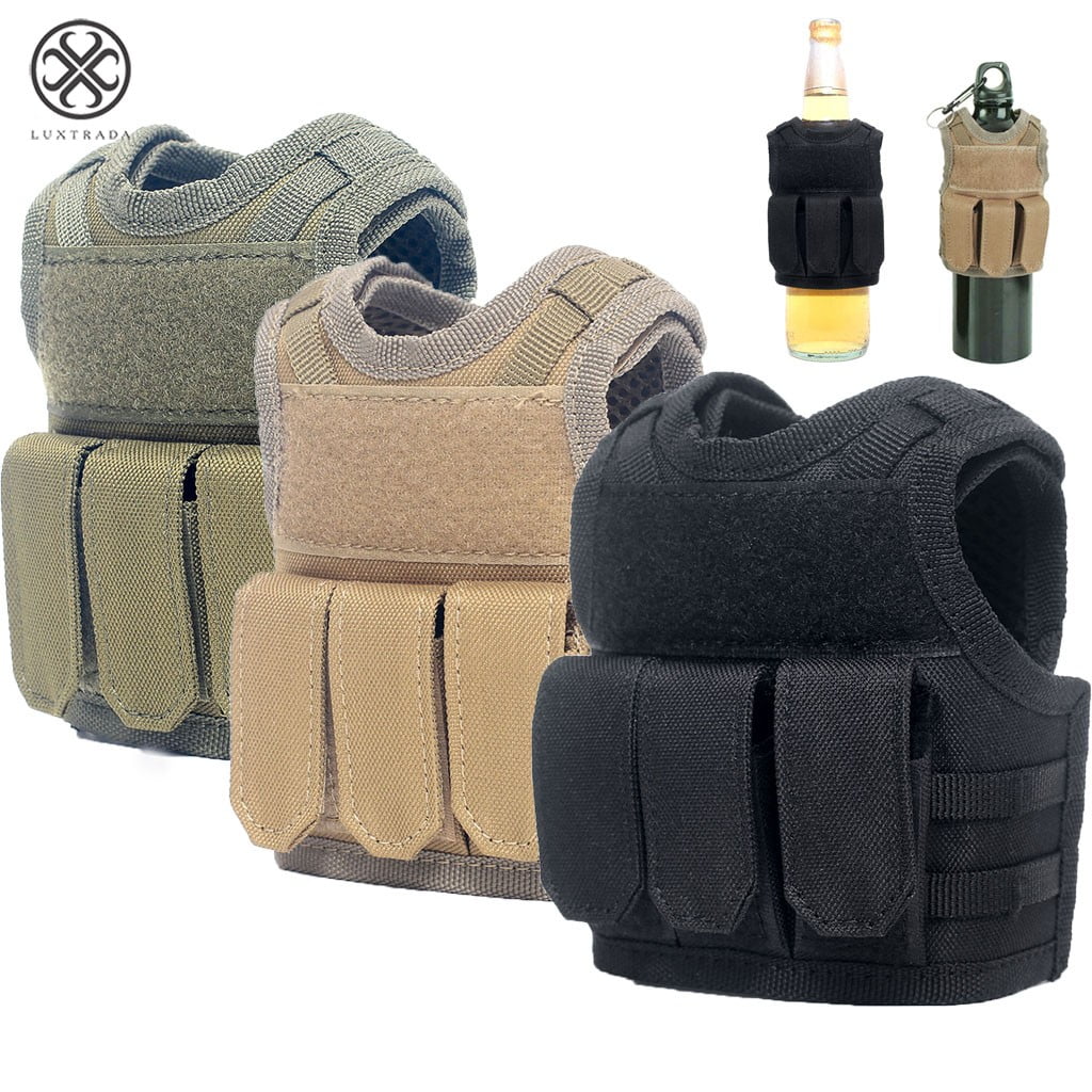 Luxtrada Military Tactical Mini Vest Beer Bottle Sleeve Cover Holder
