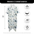 thumbnail image 6 of Xoenoiee Tropical Leaves Pattern Half Sleeve Women's Sheer Mesh Short Sleeve Swimwear Long Kimono Cardigan Summer Boho Beach Cover Up Tops for Vacation Beach, 6 of 7