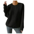 thumbnail image 2 of BEFOKA Womens Casual Shirts Crewneck Long Sleeve Sweatshirt Fashion Pullover Work Tops Basic Tees Shirts Trendy Winter Fall Outfits Clothes 2025 Loose Fits Outerwear, 2 of 8