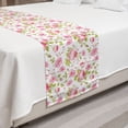 thumbnail image 2 of Pink Leaves Bed Runner, Vintage Style English Garden Themed Peony Pattern, Decorative Accent Bedding Scarf for Hotels Homes and Guestrooms, Queen, Pastel Pink Pale Pink, by Ambesonne, 2 of 2