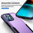 thumbnail image 5 of for iPhone 13 Case, Phone Case Heavy Duty 2 in 1 Full Body Rugged Shockproof Hybrid Hard PC Soft TPU Bumper Drop Protective Girls Women Boy Men Covers for iPhone 13, Purple+Black, 5 of 7