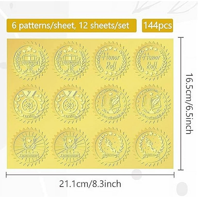 100pcs S Gold Foil Embossed Stickers 2" Letter Alphabets Vintage Foil Self Adhesive Sticker Decor Labels