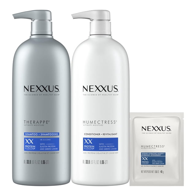 Set para el cuidado del cabello Nexxus, champú y tratamiento acondicionador, paquete de 5