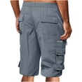 thumbnail image 5 of Nestiefly Mens Cargo Shorts Elastic Waist Drawstring Casual Work Outdoor Short Lightweight Summer Shorts with Multi Pocket Dark Gray 2XL, 5 of 6