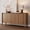 Brown, variant on Sideboard Buffet Cabinet - 59" Mid Century Buffet Storage Cabinet with Adjustable Shelves and 4 Solid Wood Round Legs- Coffee Bar Table for Kitchen (Beige)