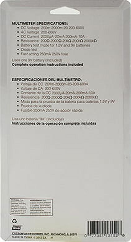 E-Tek Plastic Digital Multimeter