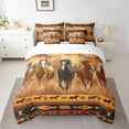 thumbnail image 2 of Homewish Galloping Horse 7-Piece Twin Bedding Set - Western Farmhouse Bohemian, 2 of 8
