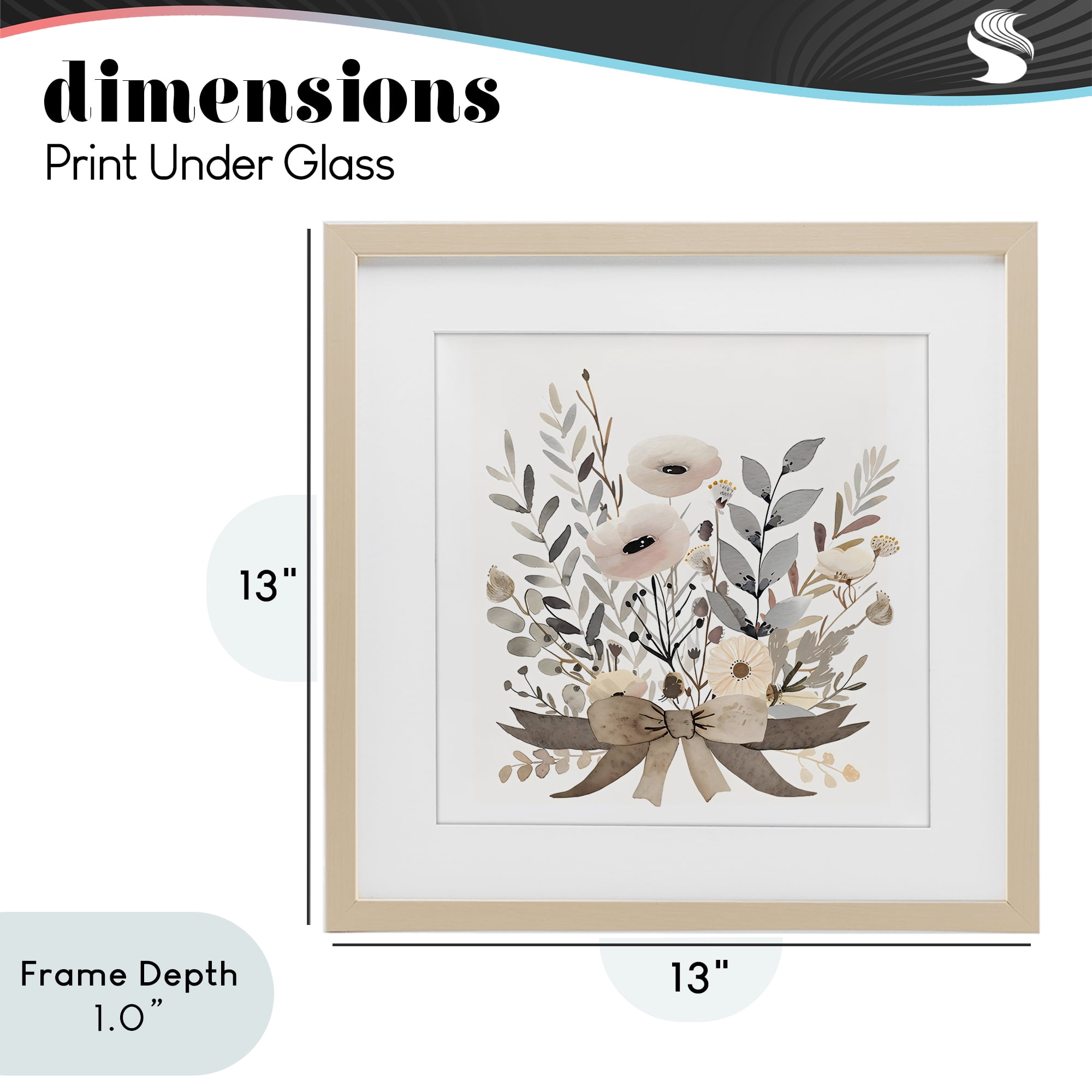 Stupell Industries Neutral Floral Bouquet Beige Birch Framed Print Under Glass, design by Creative Studio