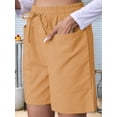 thumbnail image 4 of Omen Casual Shorts Drawstring Comfy Elastic Waist Shorts Summer Pull on Short with Pockets Turmeric XL, 4 of 7