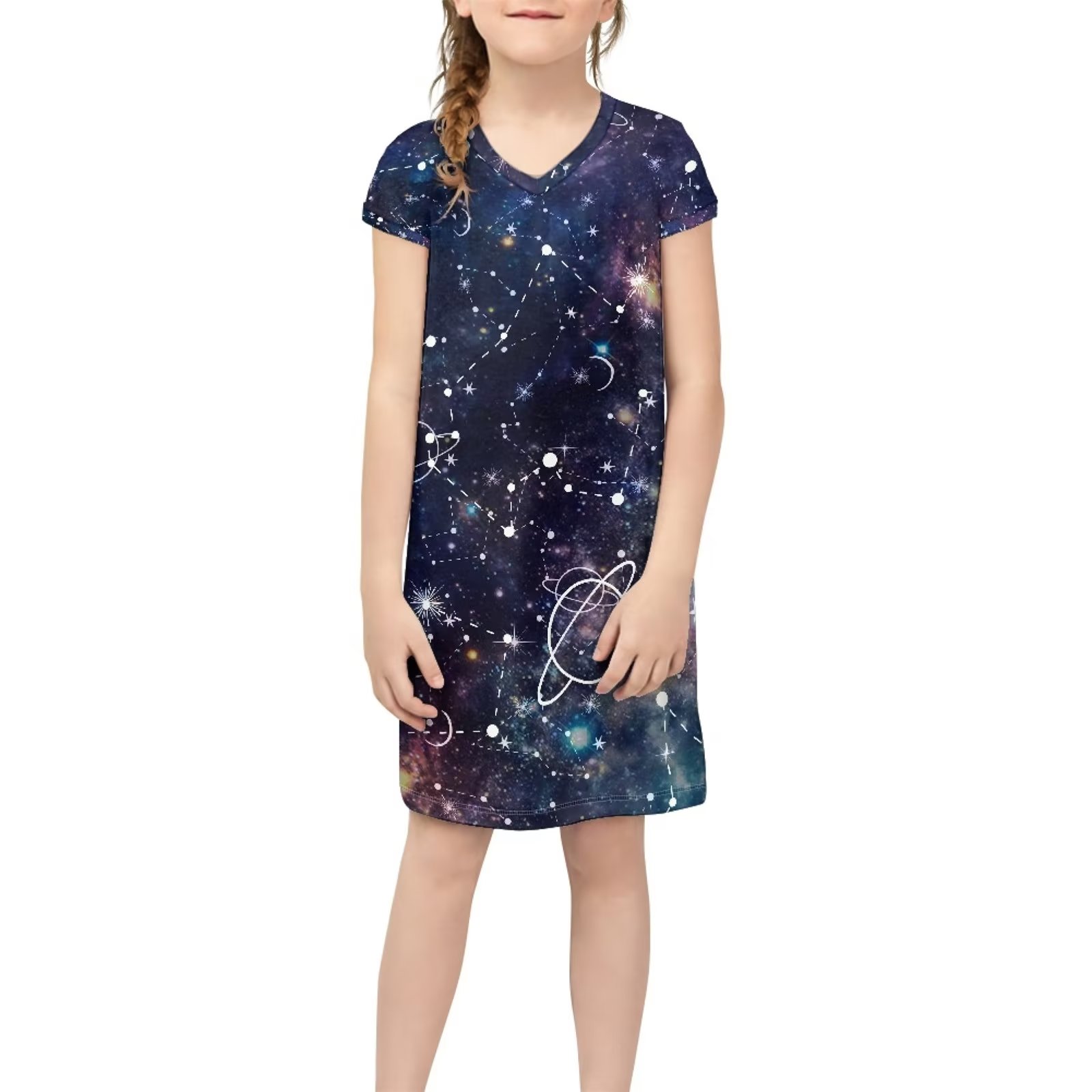 FKELYI Universe Star Kids Girls Dress Size 1314 Years Stretchy Short