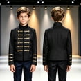 thumbnail image 3 of LYHaoo Boys Halloween Long Sleeve Jacket Stand Collar Dress Up Jacket Coat for Kids Party Performance Outfits(15-16 Years), 3 of 7