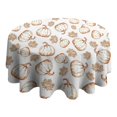 thumbnail image 4 of Fall Pumpkins Leaves Pattern Round Tablecloth 60" X 60",Wrinkle Wipeable Table Cloth for Kitchen Dining Room Picnic Patio Party, 4 of 6