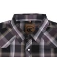 thumbnail image 3 of Coevals Club Men's Western Shirt Cowboy Plaid Country Pearl Snap Button Short Sleeve Two Pockets Work Shirts 01 Purple Black White Small, 3 of 7
