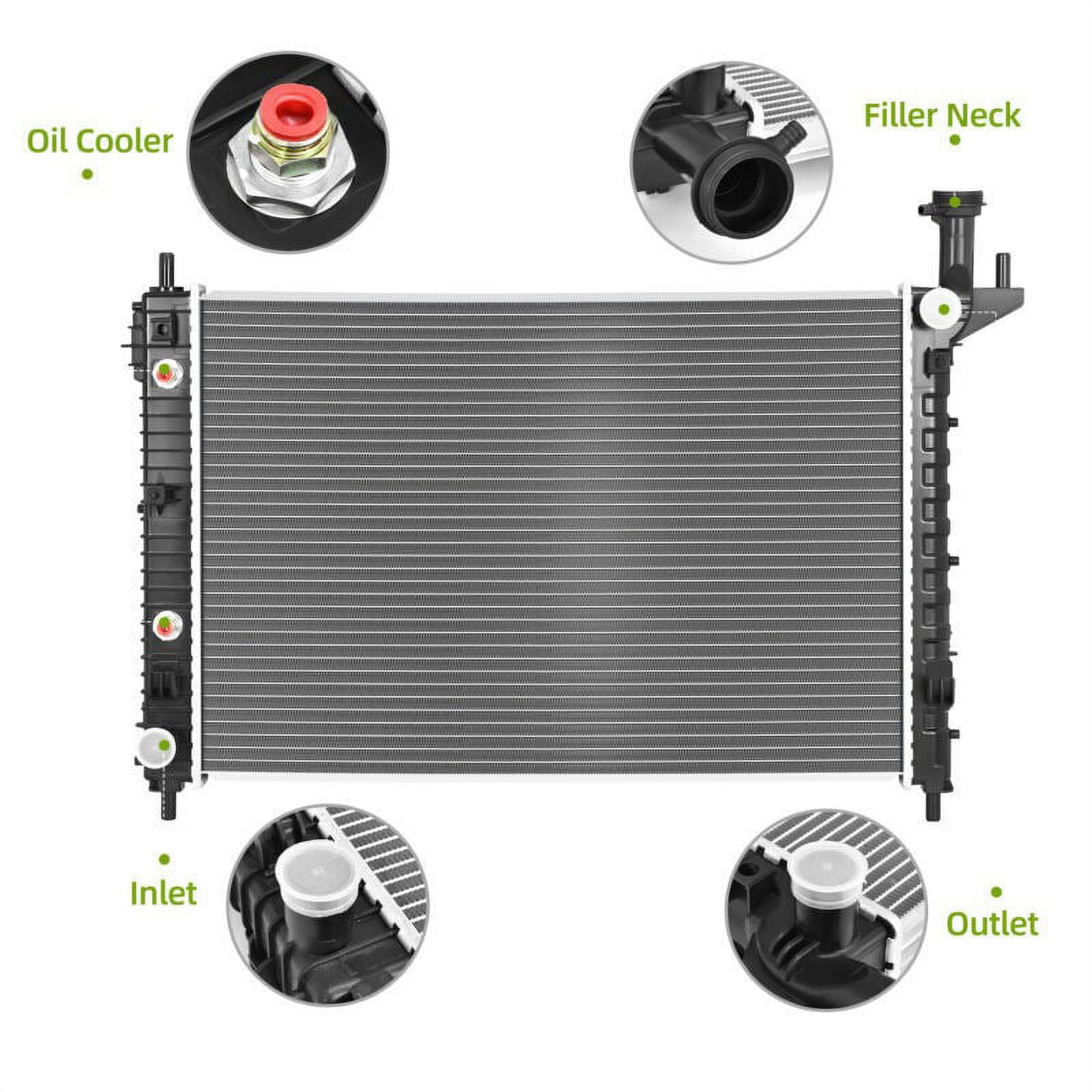 RVNI Radiator Compatible with 2009-2017 Chevrolet Traverse 2007-2017 GMC Acadia 2017 Acadia Limited 2008-2017 Buick Enclave 2007-2010 Saturn Outlook 3.6L V6