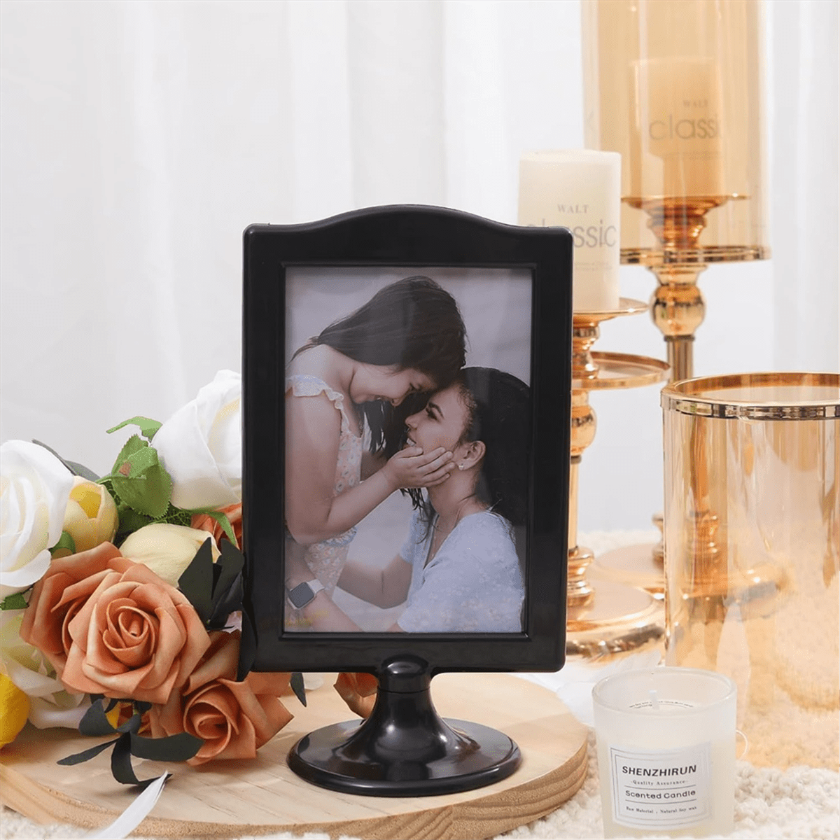 Double Sided Standing Picture Frames 4 X 6 Inch Pedestal Photo Frame Plastic Self Standing Frame for Table,10 Pack