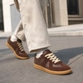 thumbnail image 3 of Men's Navy Blue Retro Leather & Suede Sneakers, 3 of 8