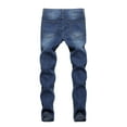 thumbnail image 7 of Lamuusaa Men Slim Fit Jeans Fashion Wild Denim Pants Spring Autumn Casual Trousers with Pockets, 7 of 7