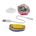 thumbnail image 2 of Mini bola de discoteca Luz USB de carga cargable Decoración portátil Lámpara de brazalete de discoteca para actuaciones de baile para acampar Rosa, 2 of 8