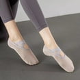 thumbnail image 4 of Tnobhg 1 Pair Yoga Boat Socks Anti-skid Silicone Grip Bottom Solid Color High Elasticity Sweat Absorption Adult Home Pilates Socks Dance Practice Socks, 4 of 8