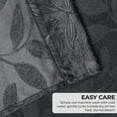thumbnail image 4 of Superior Blackout Leaves Curtains Set of 2, Light Filtering Grommet Curtain Panel Set, Black, 52"W x 96"L, 4 of 8