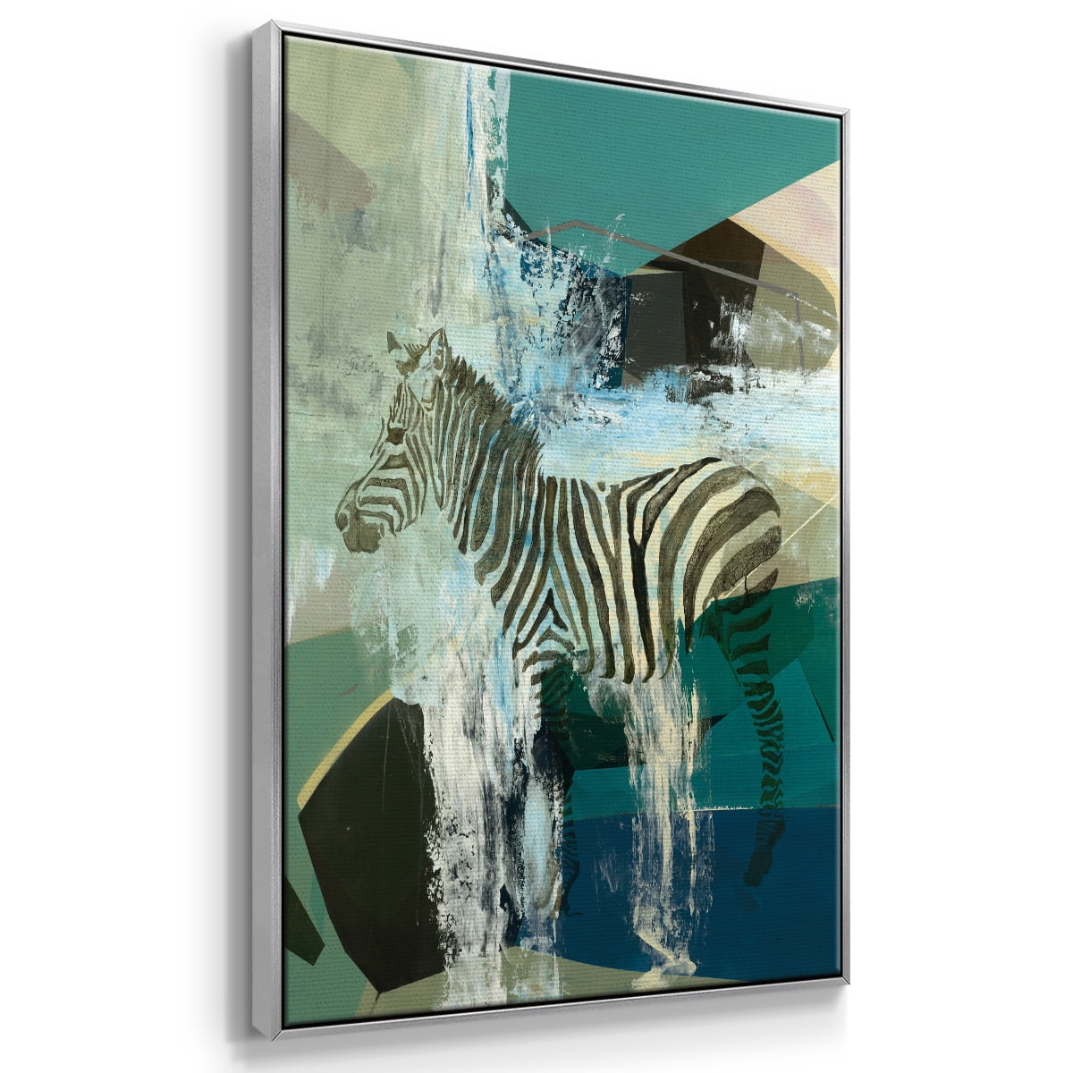 Crossing the Lines Framed Premium Gallery Wrapped Canvas - Ready to Hang - 27 x 41 - Silver Floating Frame