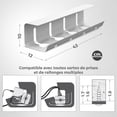 thumbnail image 4 of Gestión de cables - Organizador de cables para almacenar cables, acero al carbono soporta hasta 5 kg, Bandeja de almacenamiento de cables - Diseño minimalista para la oficina, 4 of 5