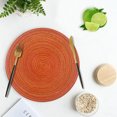thumbnail image 5 of Xmushyra Round Placemats Set of 6, 15 Inch Braided Woven Table Mats, Washable Heat Resistant Non-Slip Place Mats, Orange, 5 of 7