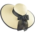 thumbnail image 4 of Sombrero de Paja para Mujer （55-60 cm）, Sombrero de Paja de ala Ancha Grande Sombreros de Playa para Mujer Gorra Enrollable Plegable y Flexible Sombrero de Playa para Sol UPF 50+ Bowknot Fiesta Jard, 4 of 5