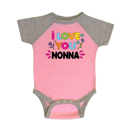 

Inktastic I Love You Nonna with Flowers Gift Baby Girl Bodysuit