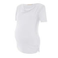 thumbnail image 3 of Youmylove Women Maternity Regular Solid Color Hem Tee Shirt Casual Short Sleeve O-Neck Basic Nursed T-Shirt Top Breastfeeding Female Stylish Pregnant Clothes, 3 of 8