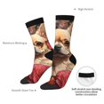 thumbnail image 4 of Logiee Vintage Red Flower Chihuahua Print Adult Socks for Men & Women,Calf Socks, Ankle Socks,Boots Socks,Breathable Casual Sock,Unisex Crew Socks, 4 of 6