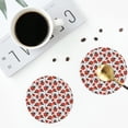 thumbnail image 4 of Fuzoiu Red Ladybugs Print Leather Coasters Set,Drink Coasters Set of 4,for Tabletop Protection, Durable PVC Coasters,Home Décor and Housewarming Gift-Round Shape, 4 of 6