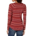 thumbnail image 2 of Lucky Brand Womens Waffle Printed Thermal Top Red XL, 2 of 2