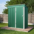 thumbnail image 6 of Green Shed, Asofer Metal Storage Shed with Sloping Roof for Backyard Patio Lawn, Small Garden Tool Shed, 6 of 11