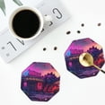 thumbnail image 4 of Lsque Western Style Dinosaur Pattern 4" Drink Coasters Set of 4, PVC Leather Absorbent Coasters, Table Coaster Set Decorative Coffee Cup Coasters Housewarming Gift -Octagon, 4 of 6