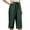 Army Green, variant on ZZwxWA Capri Pants for Women Casual Loose Elastic Waist Cotton Trouser Cropped Wide Leg Pants High Waist Loose Cropped Trousers