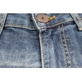 thumbnail image 3 of Men's Distressed Denim Light Faded Wash Stretch Ripped Casual Jean Shorts (Medium Blue, 38), 3 of 5
