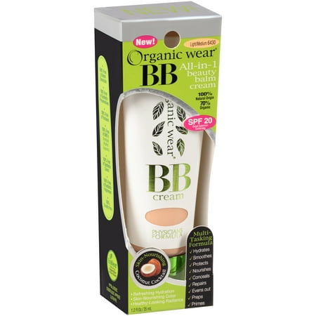 Physicians Formula Organic Wear BB All-in-1 Beauty Balm Cream, Light/Medium, 1.2 fl