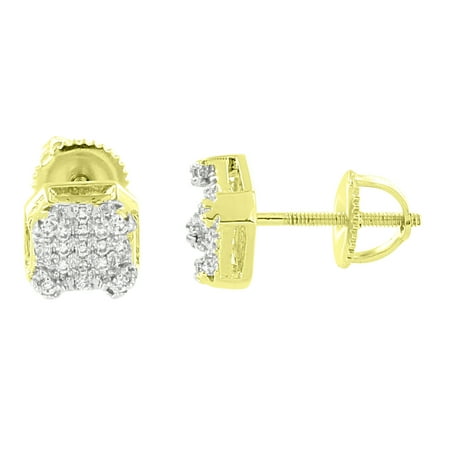 Braid Designer Earrings - Designer Earrings 14k Gold Finish Iced Out Lab Created Cubic Zirconias Screw Back Brand New Studs