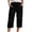 Black, variant on 2026 New Cotton Capri Pants for Women Wide Leg Lightweight Summer Capris Casual Elastic Waist Beach Cropped Trousers with Pocket(Dark Green,S)