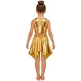 thumbnail image 2 of Doomiva Kids Shiny Jazz Disco Outfits Hip Hop Dance Dress Sets Cheer Outfit for Stage Performance Casual Gear Gold 10-14, 2 of 6