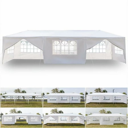 Gazebo Party Tent - Gazebo Outdoor Canopy Party Event Wedding Tent (10'x20'), Eight Sides Two Doors Waterproof Tent with Spiral Tubes with Removable Sidewalls for Party Wedding Events, Shows