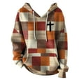 thumbnail image 4 of Bovemsi Sweatshirt for Women Autumn And Winter New Hooded Checkered Digital Printing Casual Sweater Comfort Hoodie, 4 of 4