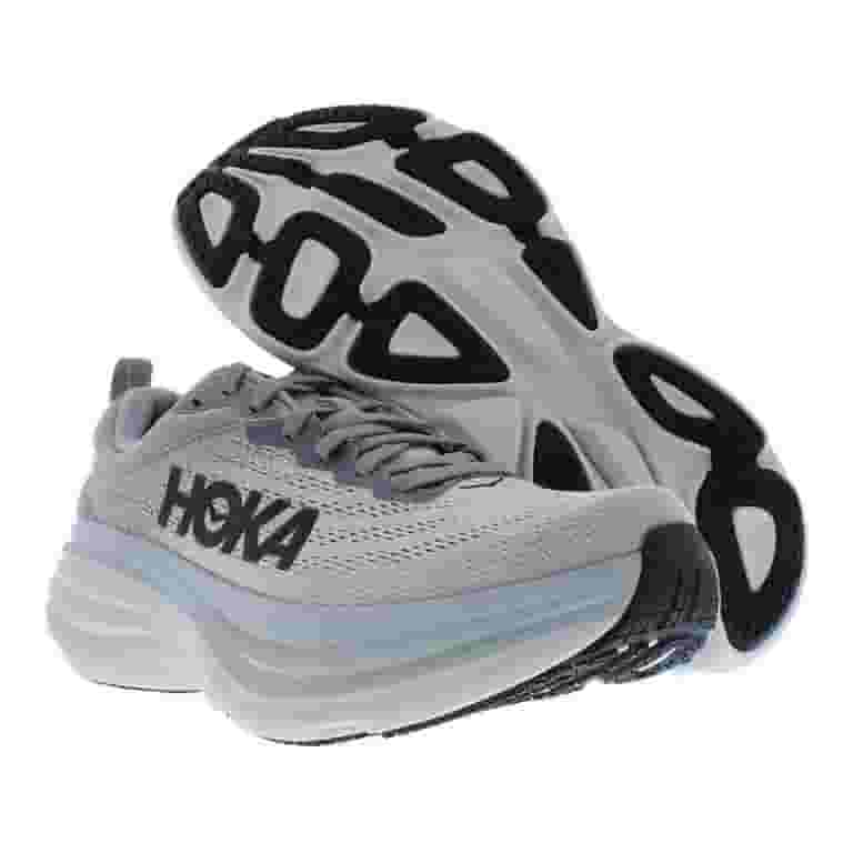 HOKA Bondi 8 Mens Shoes Size 9, Color: Sharkskin/Harbor Mist HOKA Bondi 8 Mens Shoes Size 9, Color: Sharkskin/Harbor Mist