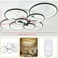 thumbnail image 5 of Fichiouy Modern LED Ceiling Lights Acrylic 8 Circle Ring Chandelier Lamp Fixture Dimming 3 Colors with Remote Control Black 150W, 5 of 8
